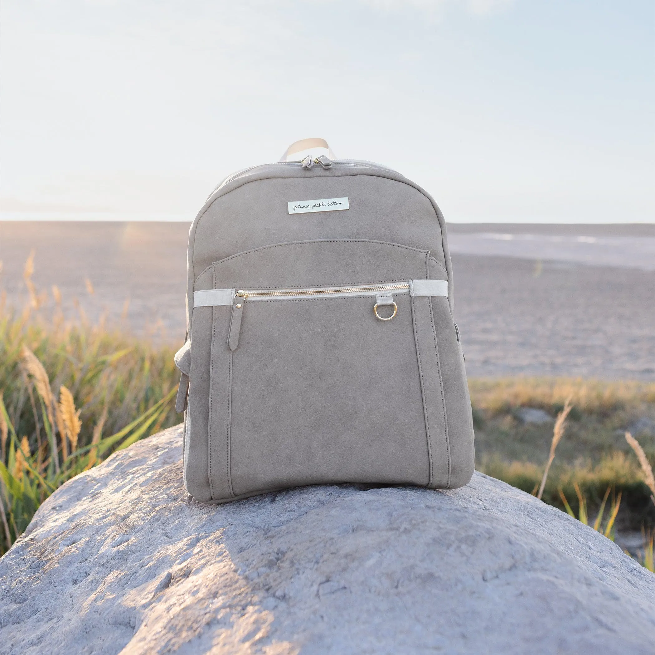 2-in-1 Provisions Breast Pump & Diaper Bag Backpack in Grey Matte Leatherette