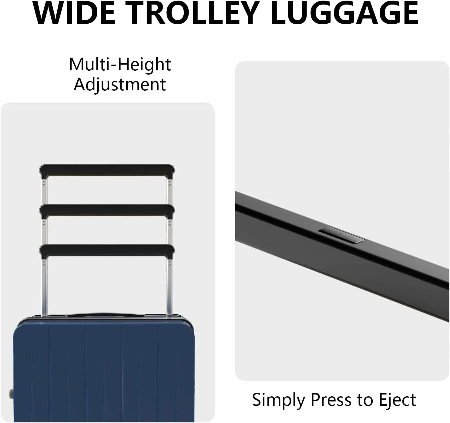 26-Inch Lightweight Checked Luggage  Durable PC Suitcase with TSA Lock, 360 Silent Spinner Wheels, Expandable Wide Handle & Extra Capacity for International Travel Suitcase(Blue)