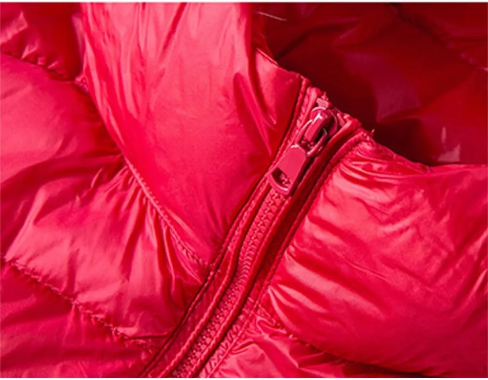AirPlace Lightweight Down Jackets for Women Packable Hooded Puffer Jacket Winter Coats Long Sleeves Quilted Slim Fit Parka