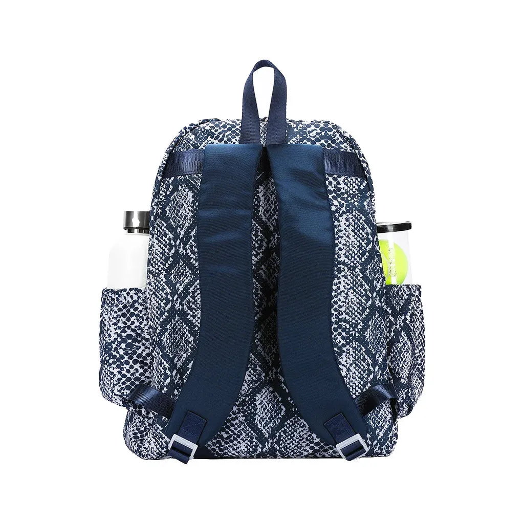 Ame & Lulu Game On Navy Snakeskin Tennis Backpack