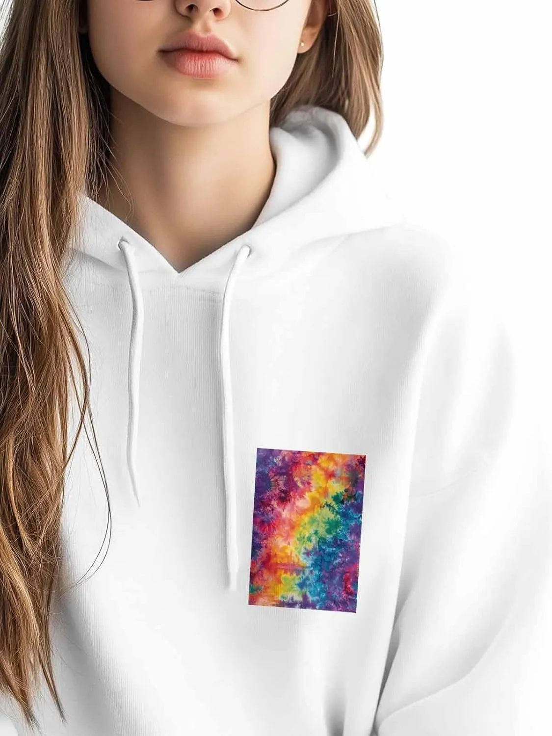 BEMIGO Hooded Sweatshirt Women Tie Dye Cozy Black/White Sweatshirt with Oversized Front Pocket Colors Printed Trendy Tops