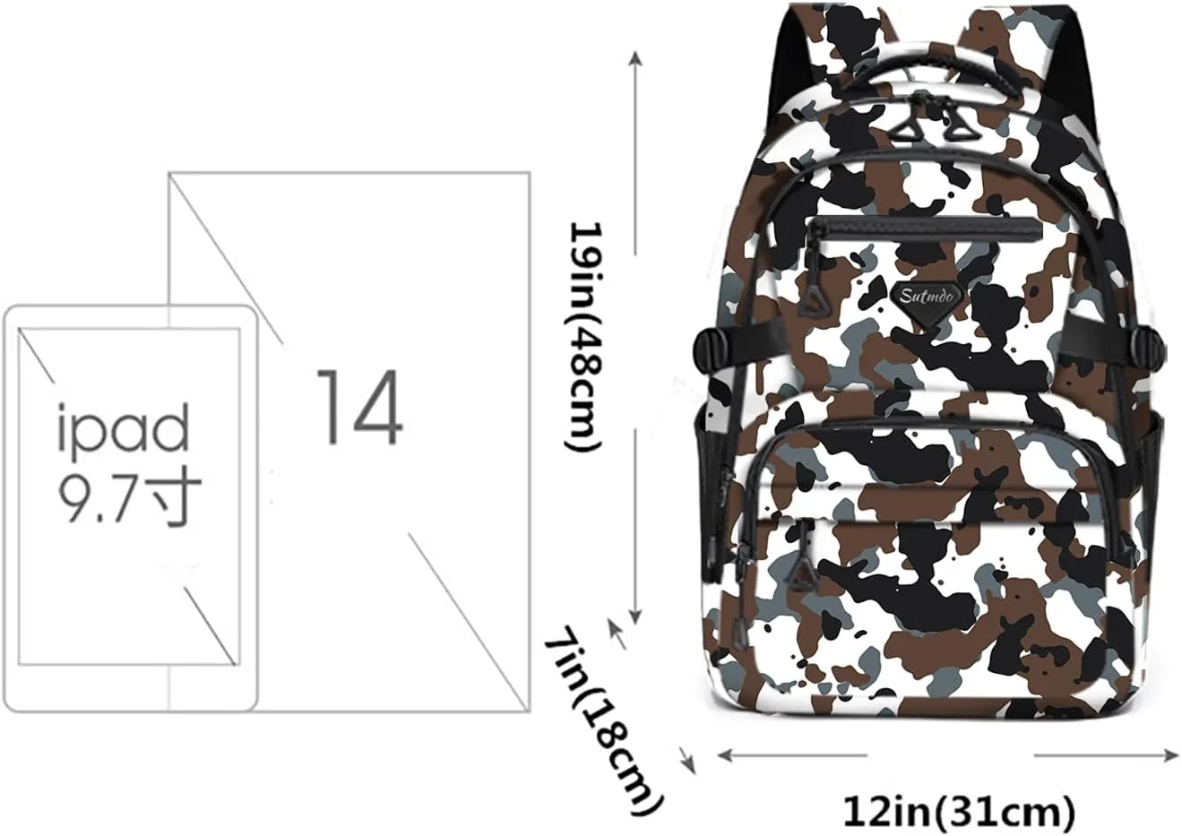 Casual Lightweight Backpacks for Boys & Girls, School Bookbags, 15 "Laptop Backpack, Travel Bag (212-chbai)