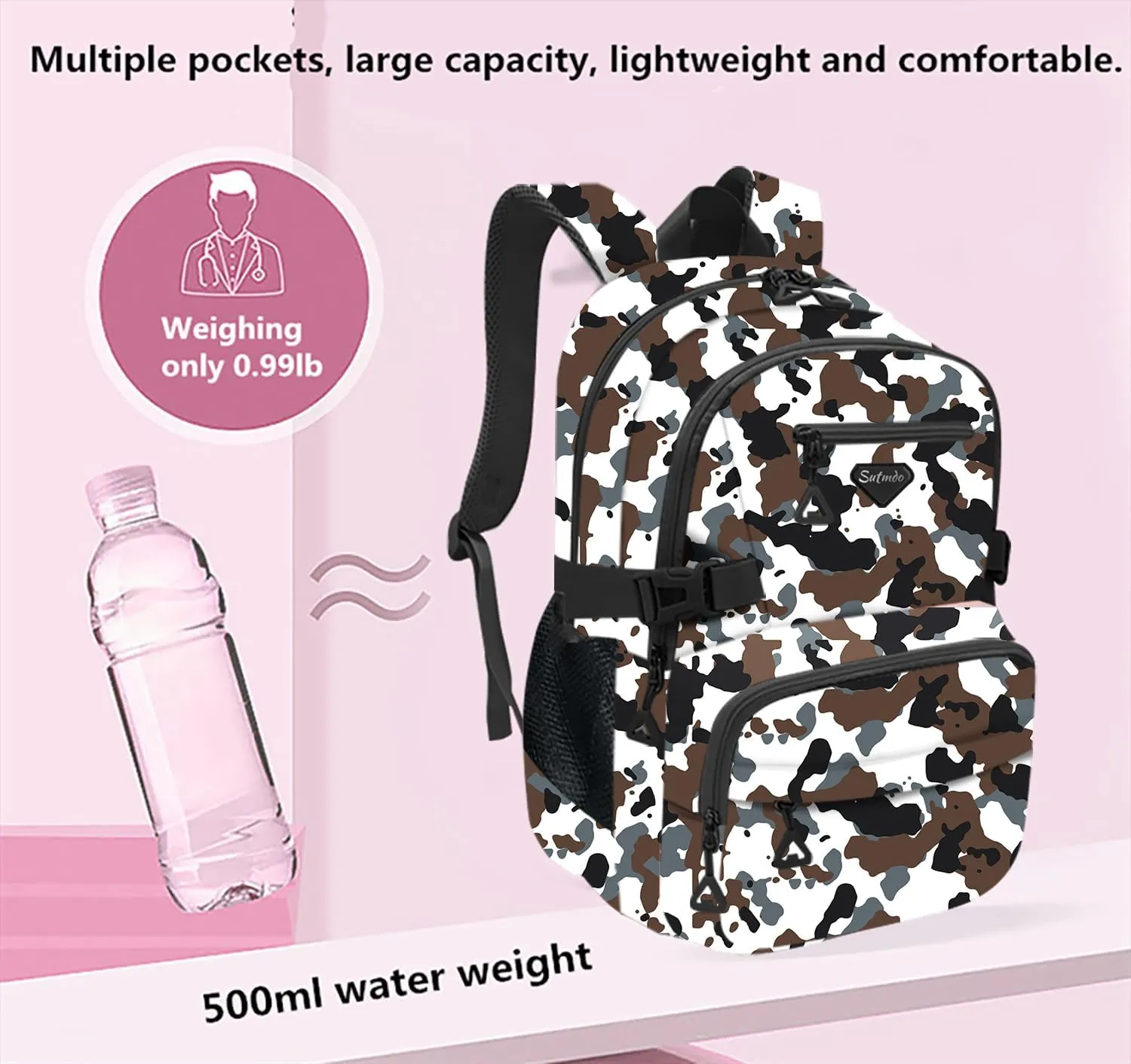 Casual Lightweight Backpacks for Boys & Girls, School Bookbags, 15 "Laptop Backpack, Travel Bag (212-chbai)