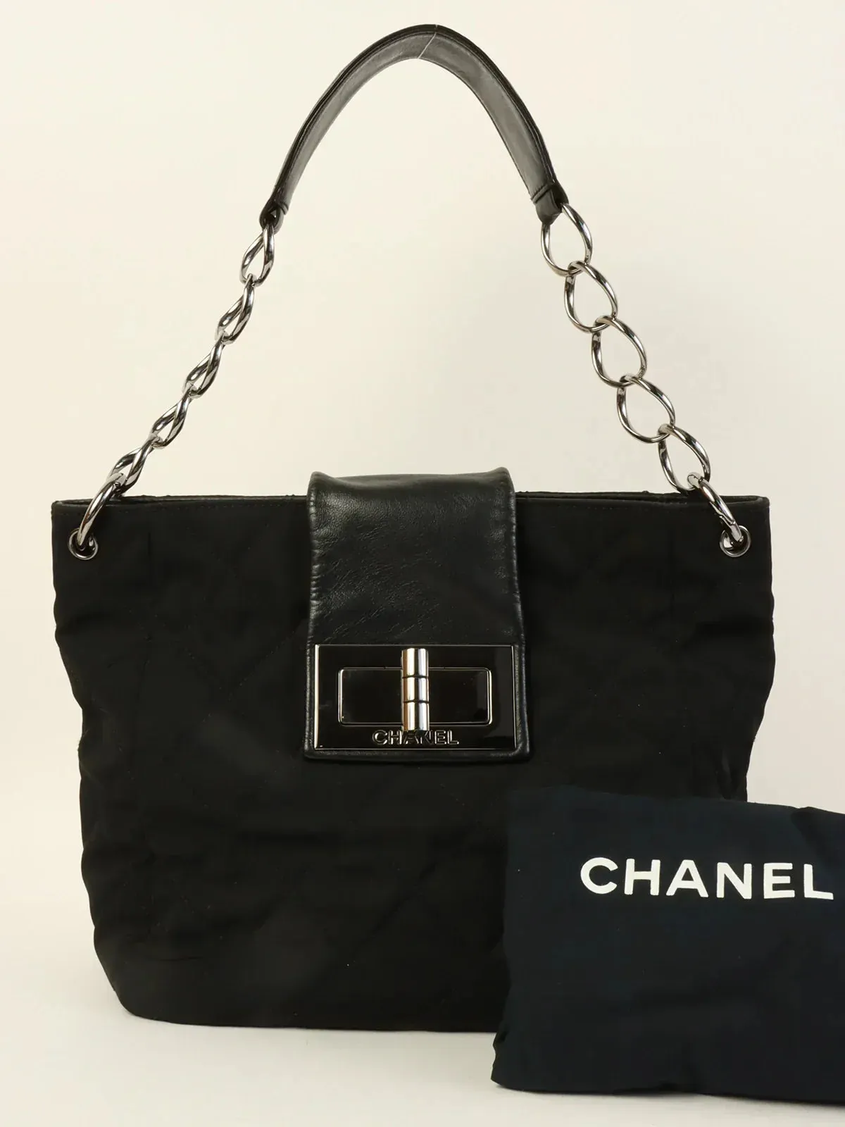 CHANEL Around 2004 Made 2.55 Chain Shoulder Bag Black