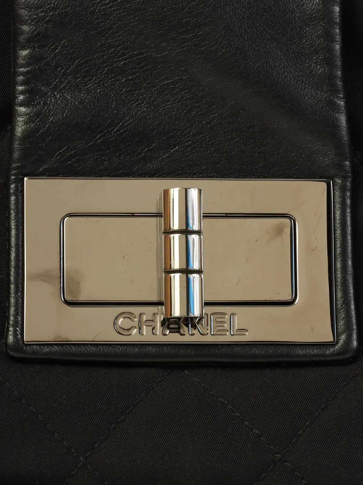 CHANEL Around 2004 Made 2.55 Chain Shoulder Bag Black