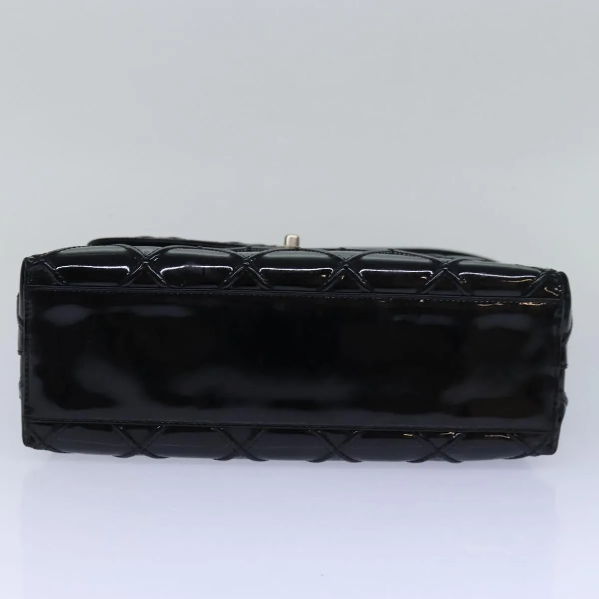 CHANEL Bicolore Shoulder Bag Enamel Black CC Auth bs15701