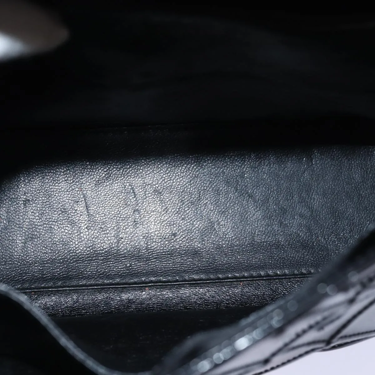 CHANEL Bicolore Shoulder Bag Enamel Black CC Auth bs15701