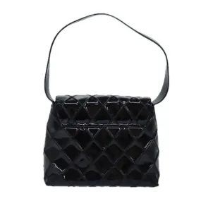CHANEL Bicolore Shoulder Bag Enamel Black CC Auth bs15701
