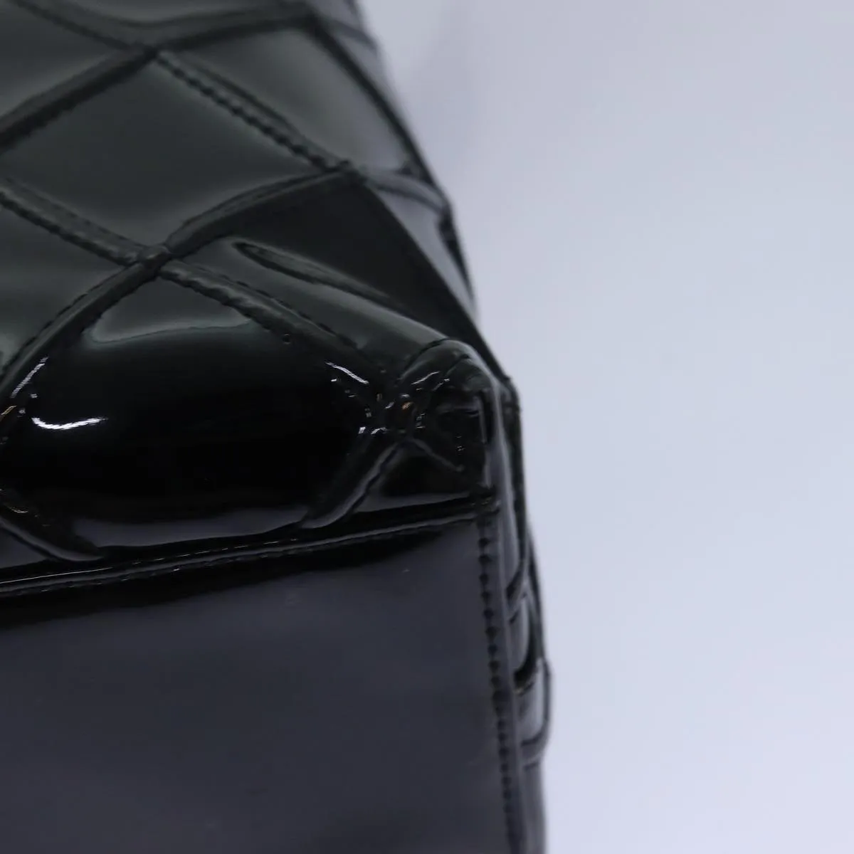 CHANEL Bicolore Shoulder Bag Enamel Black CC Auth bs15701
