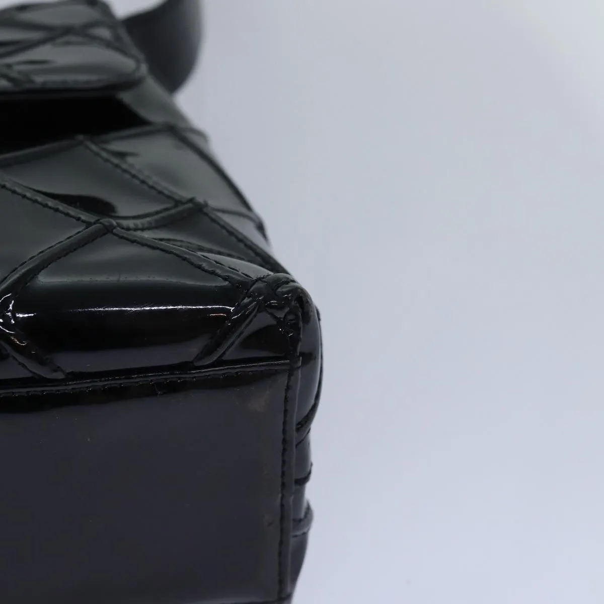 CHANEL Bicolore Shoulder Bag Enamel Black CC Auth bs15701
