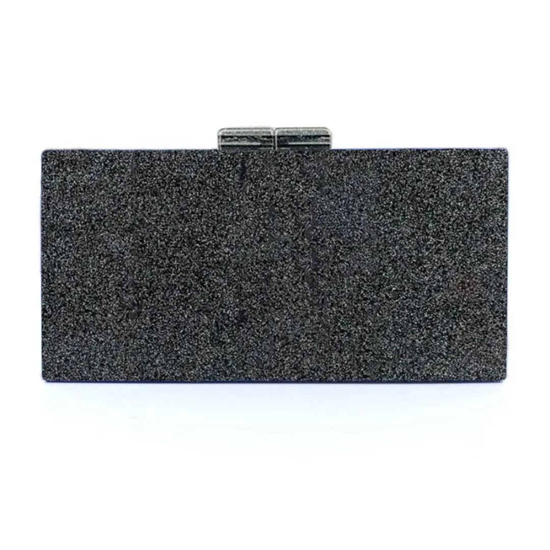 Custom Black Glitter Clutch