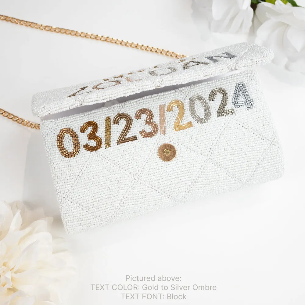 Custom Bridal Quilted Pattern Clutch Purse (FOG)