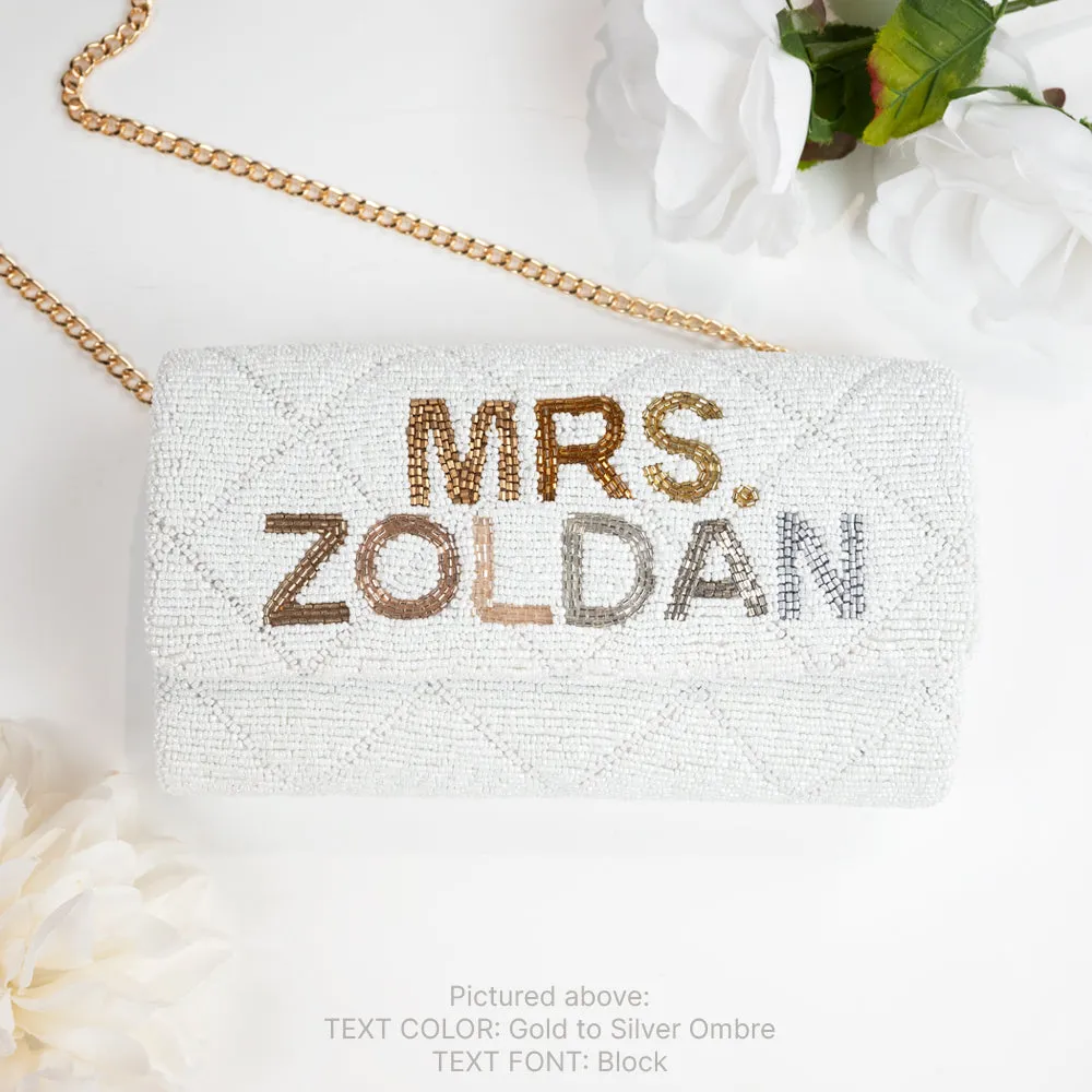 Custom Bridal Quilted Pattern Clutch Purse (FOG)
