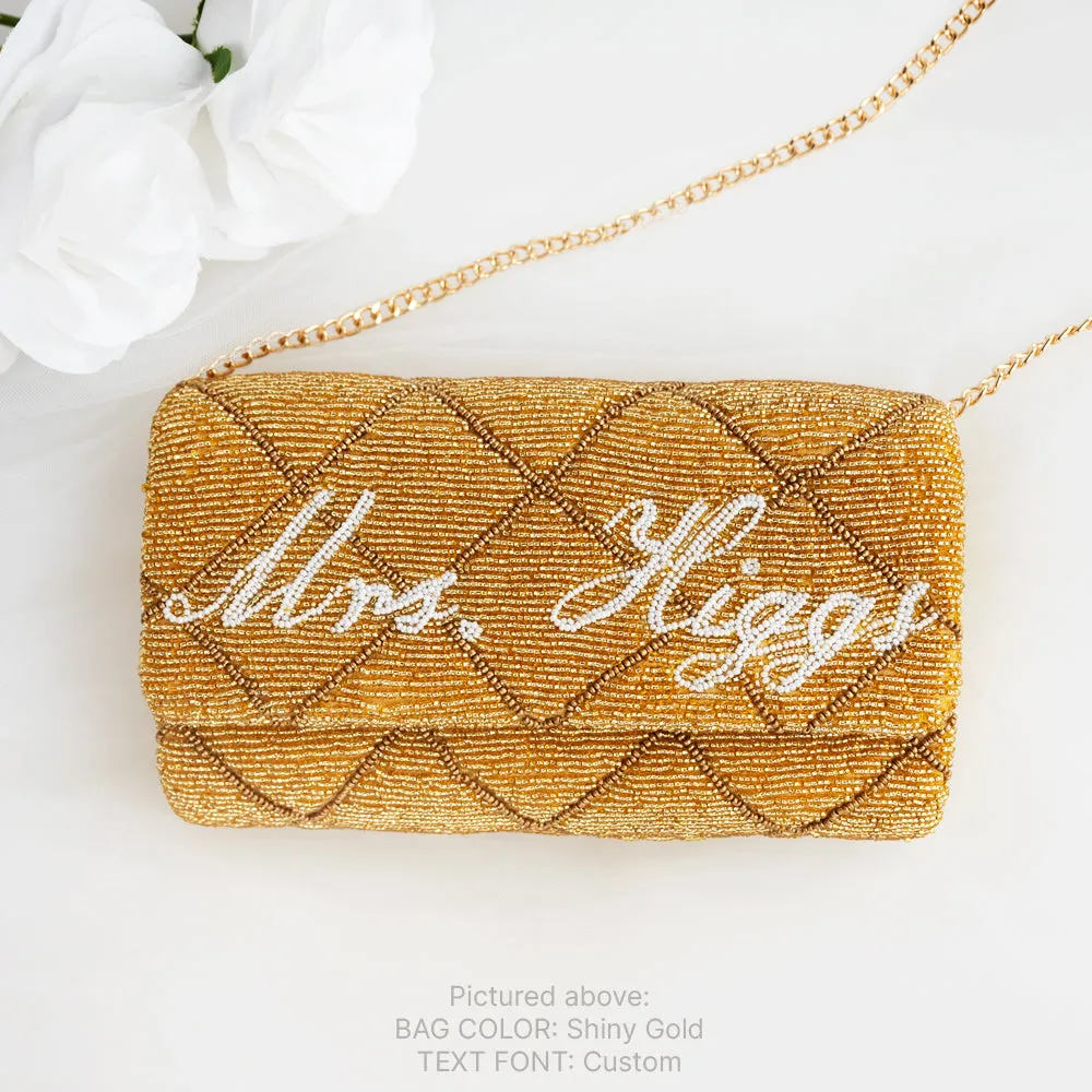 Custom Bridal Quilted Pattern Clutch Purse (FOG)