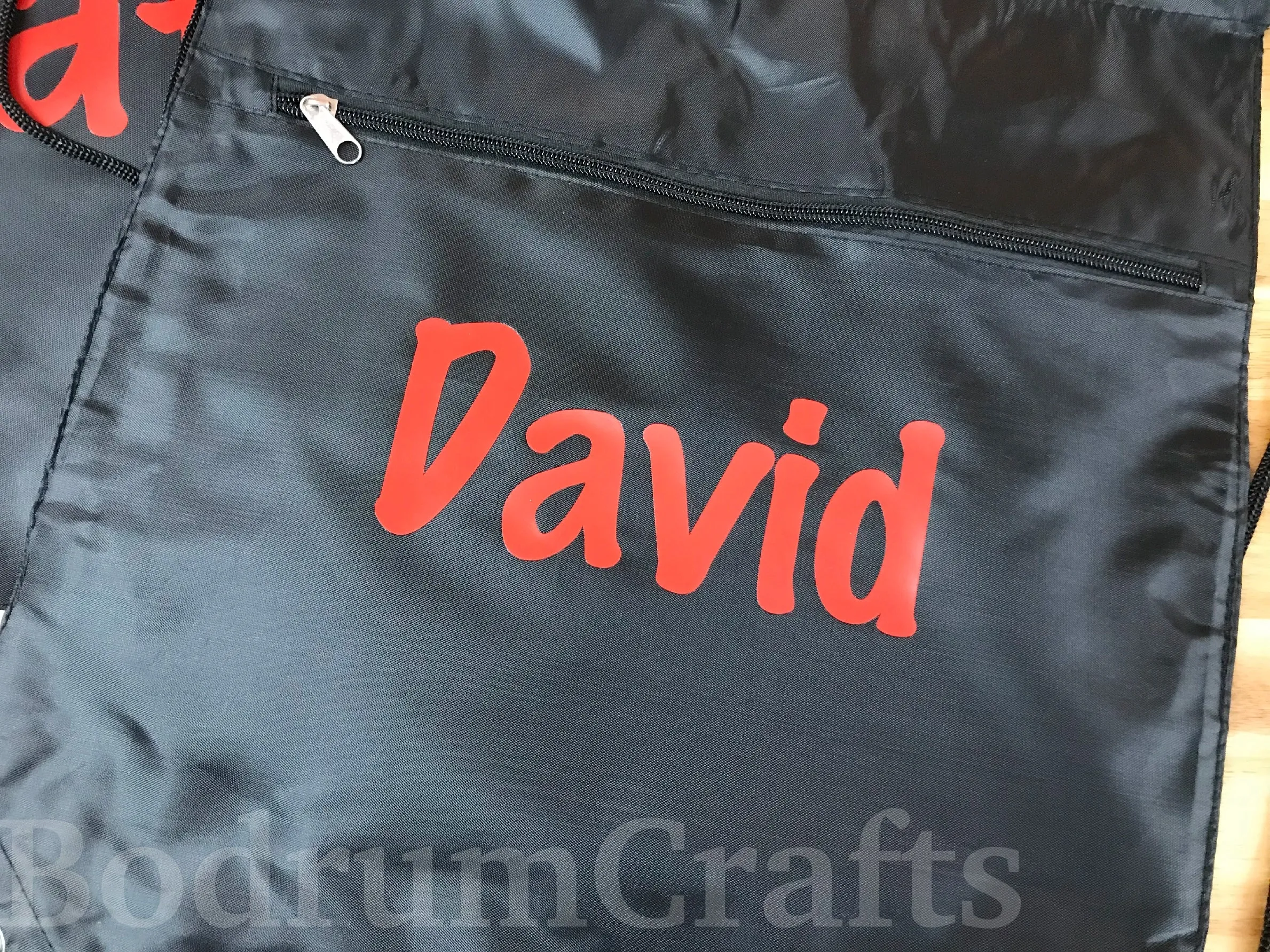 Custom Name Printed Drawstring Backpacks with Front Zipper Pocket