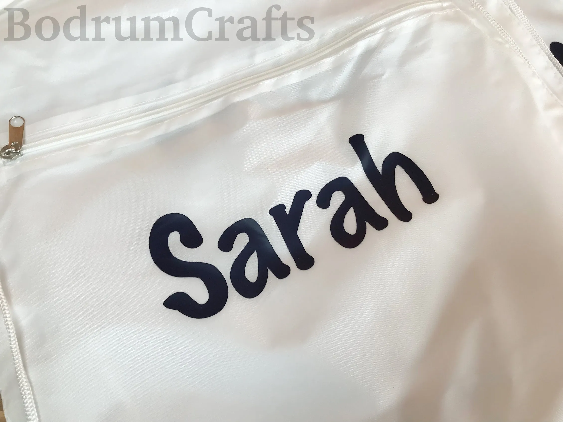 Custom Name Printed Drawstring Backpacks with Front Zipper Pocket