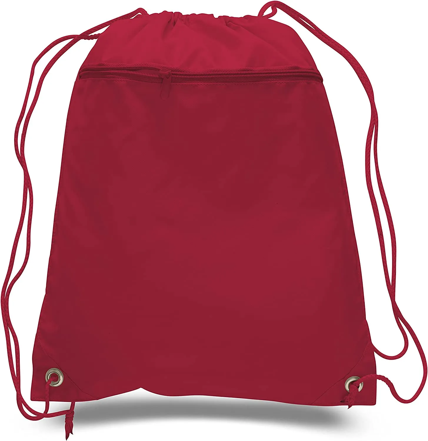 Custom Name Printed Drawstring Backpacks with Front Zipper Pocket