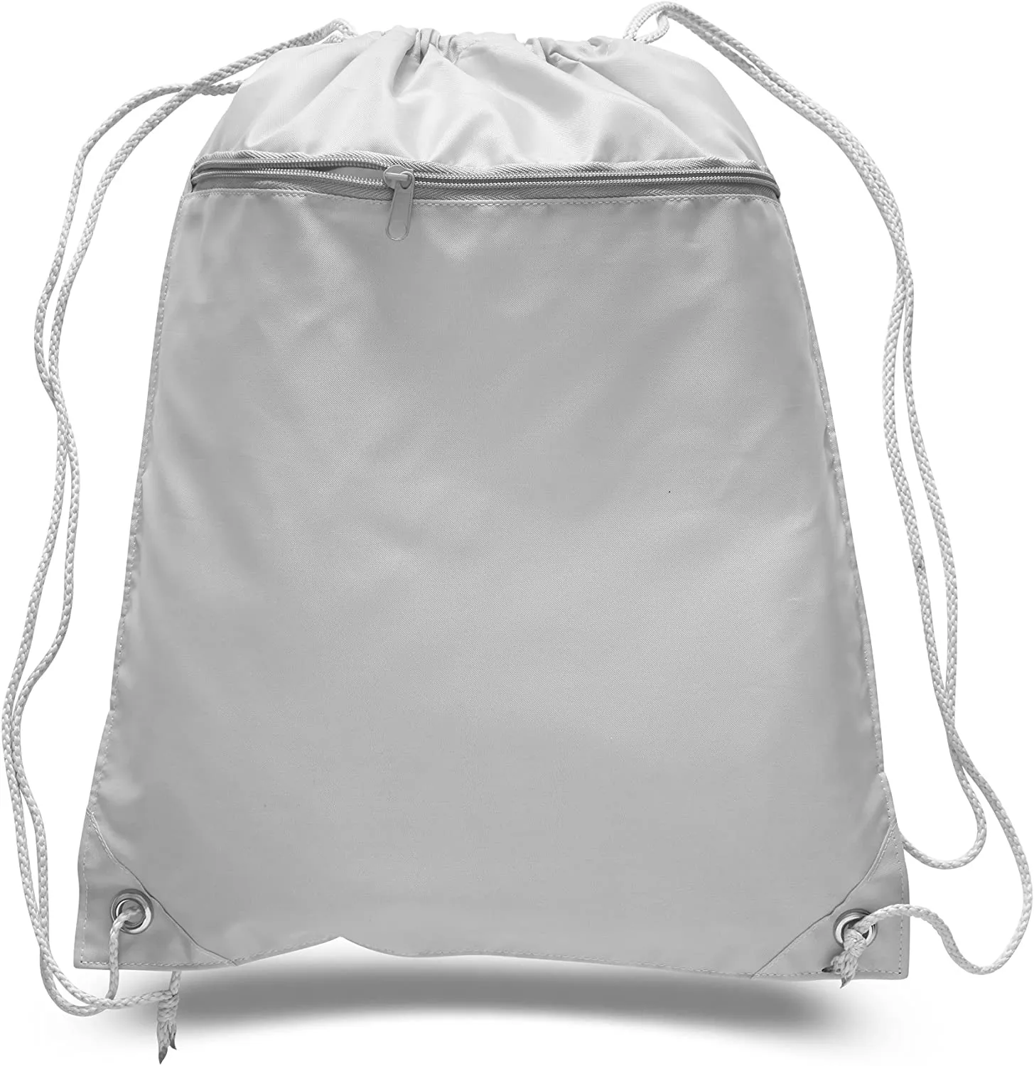 Custom Name Printed Drawstring Backpacks with Front Zipper Pocket
