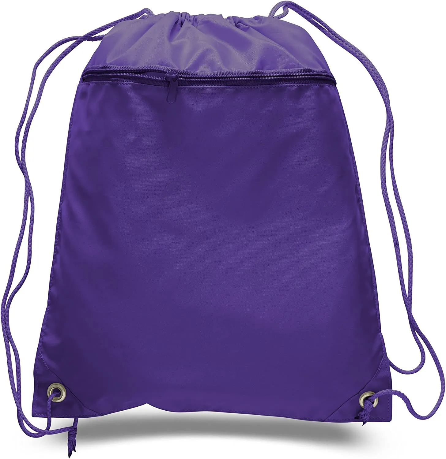 Custom Name Printed Drawstring Backpacks with Front Zipper Pocket