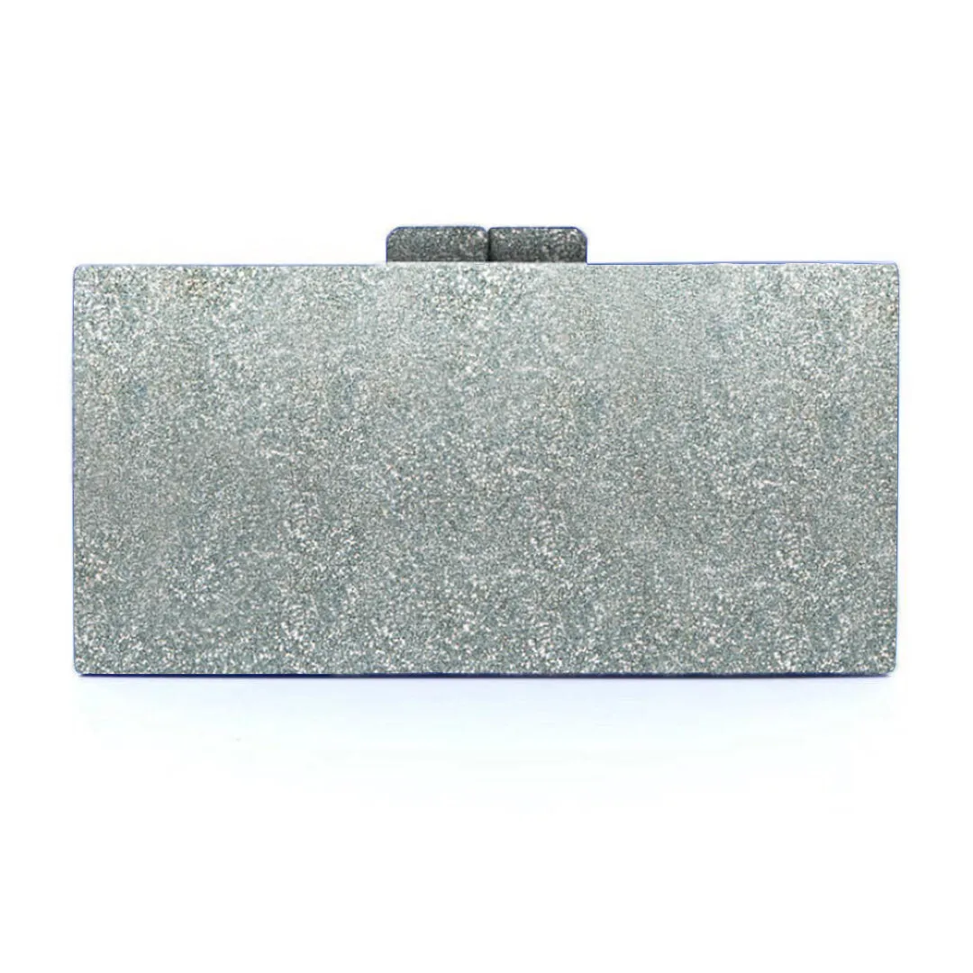 Custom Silver Glitter Clutch