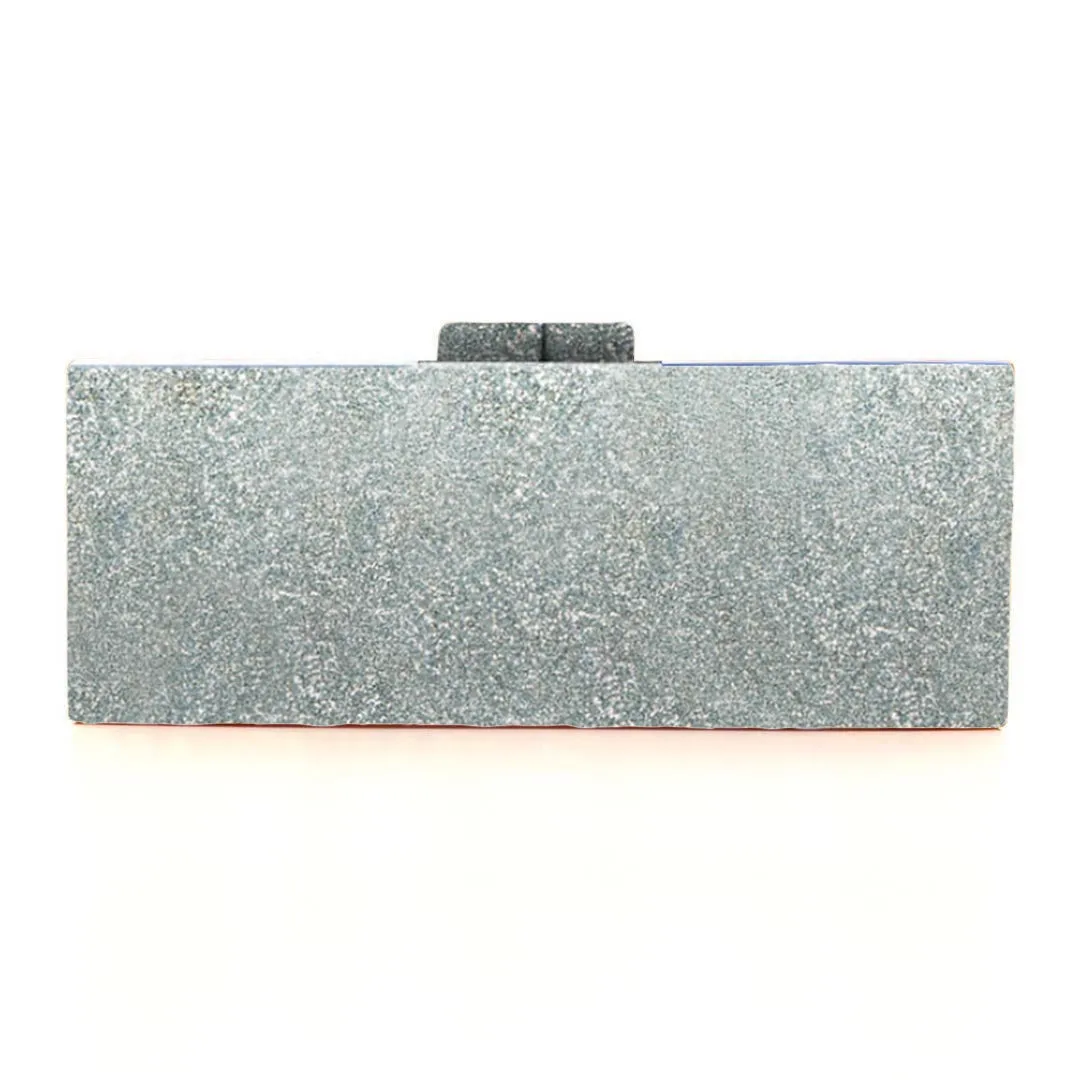 Custom Silver Glitter Clutch