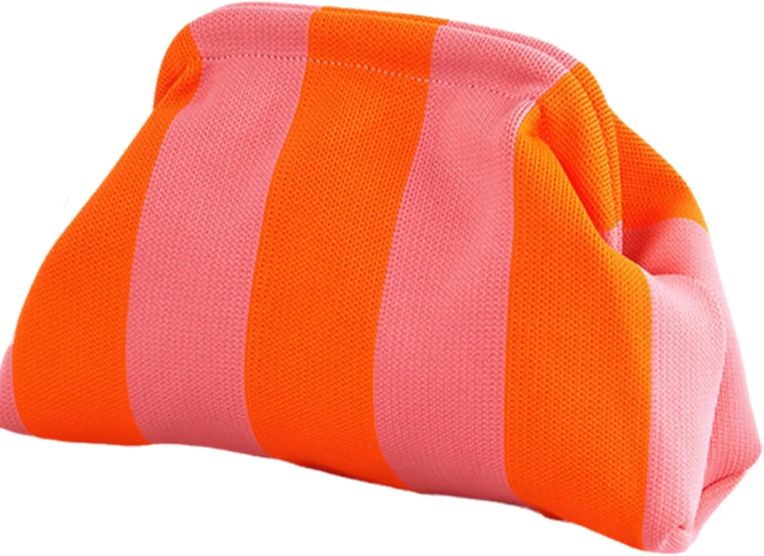 DIHKLCIO Women Summer Woven Handbag Beach Clutch Clutch Ruched Cloud Purse Casual Colorblock Bag