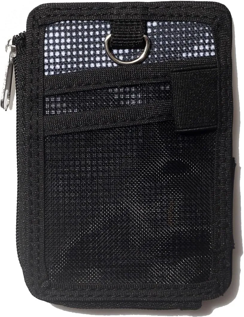 DQL keychain wallet for women minimalist wallet for men small womens wallet, Ultra Slim Minimalist Card Holder Wallet for Men and Women, Cyber Camo, Keychain Wallet Minimalist Work Badge Holder
