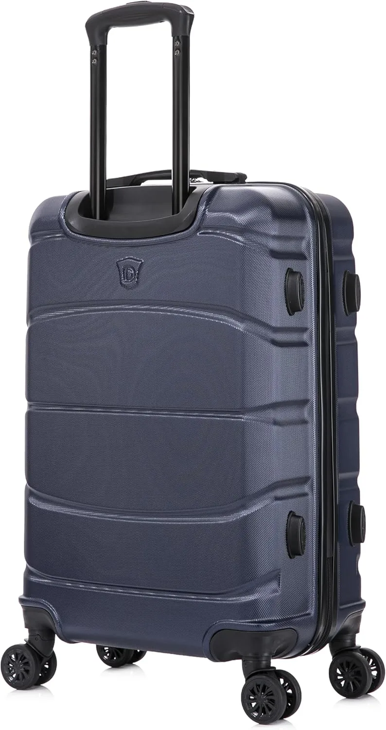 DUKAP SENSE Hardside Luggage with Spinner Wheels | 24 in Durable Lightweight Medium Checked Suitcase for Travel | Zipper Clouser Suit Case with Gel Handles and Trolley | Blue
