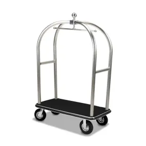 Forbes Industries 2528-PDT 48" Birdcage® Luggage Cart Longer & Lower Style polished Diamond Textured Stainless Steel Tubular Superstructure
