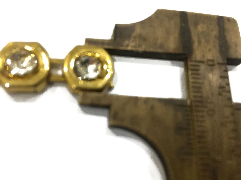 Golden Octagonal Metal Chains (With Crystal- 10 mm)