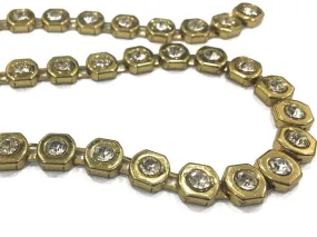 Golden Octagonal Metal Chains (With Crystal- 10 mm)