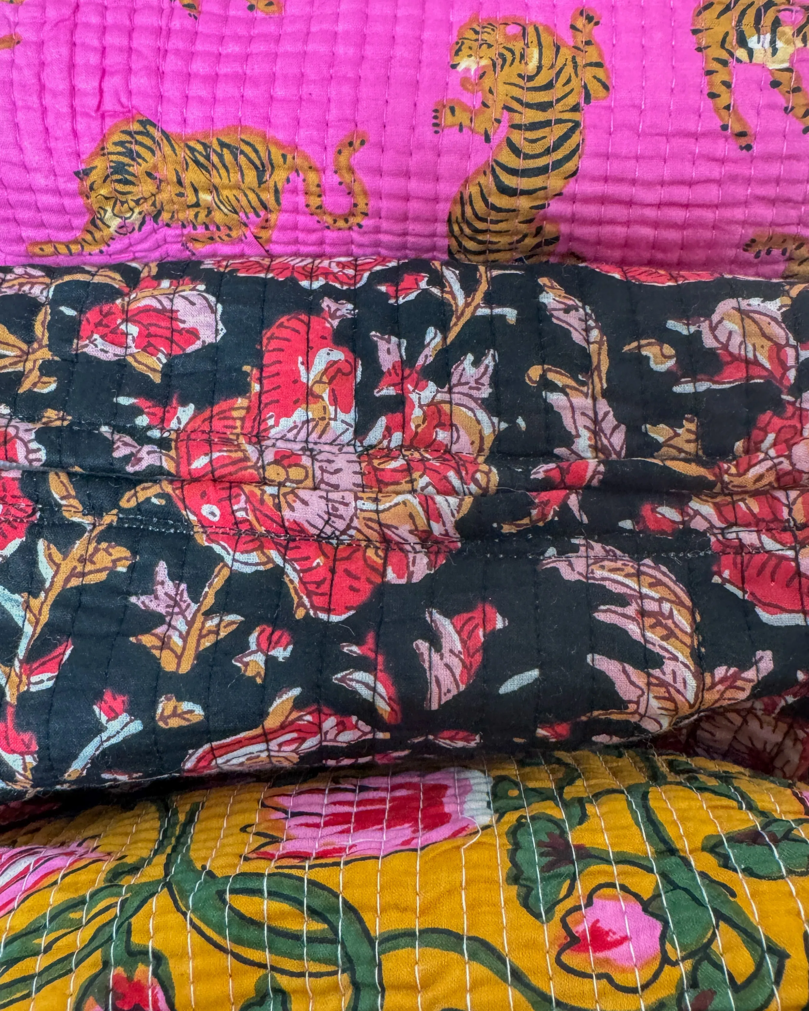 Handmade Quilted Cotton Travel Makeup Bags