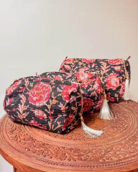 Handmade Quilted Cotton Travel Makeup Bags