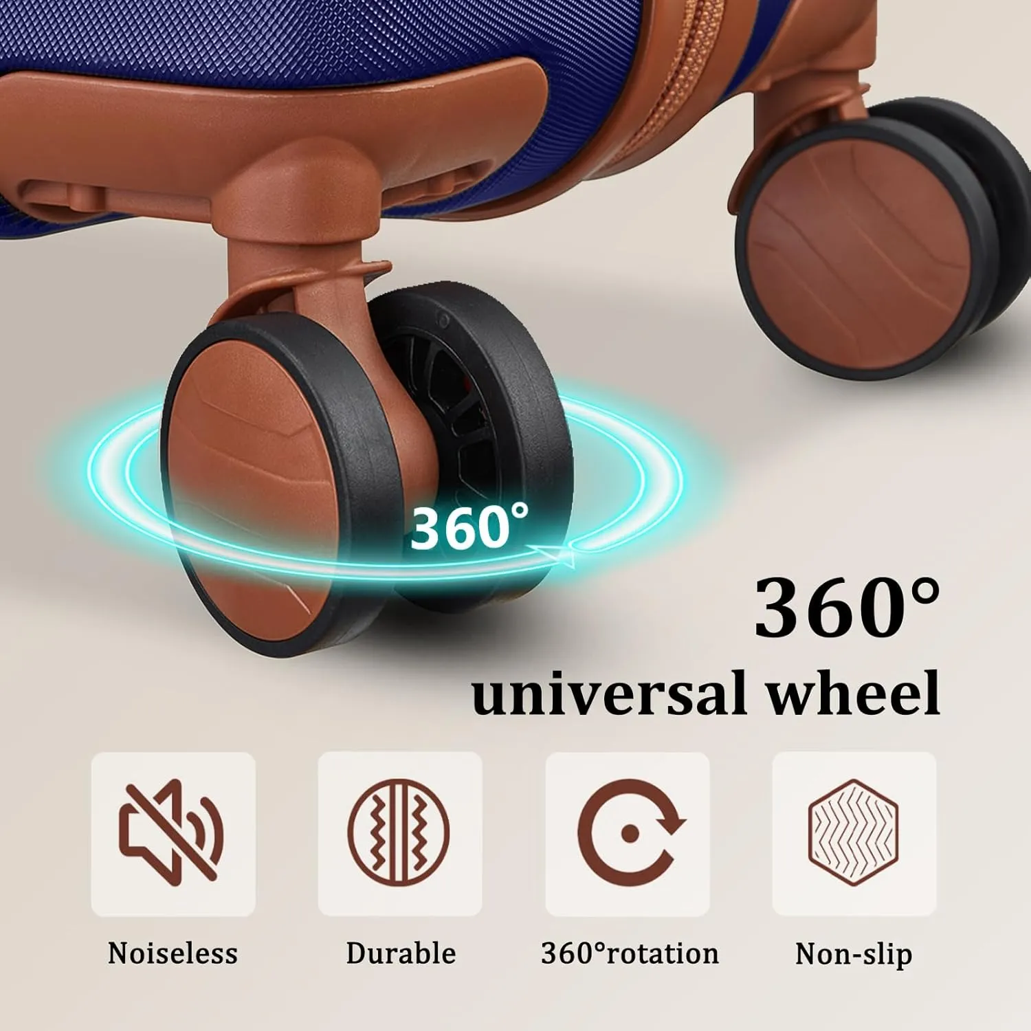 imiomo Hard Shell 20 Inch Carry on Luggage 3 Piece Set with Travel Backpack, Lightweight Hardside Carry-On Suitcase with Spinner Wheels and TSA Lock, Navy