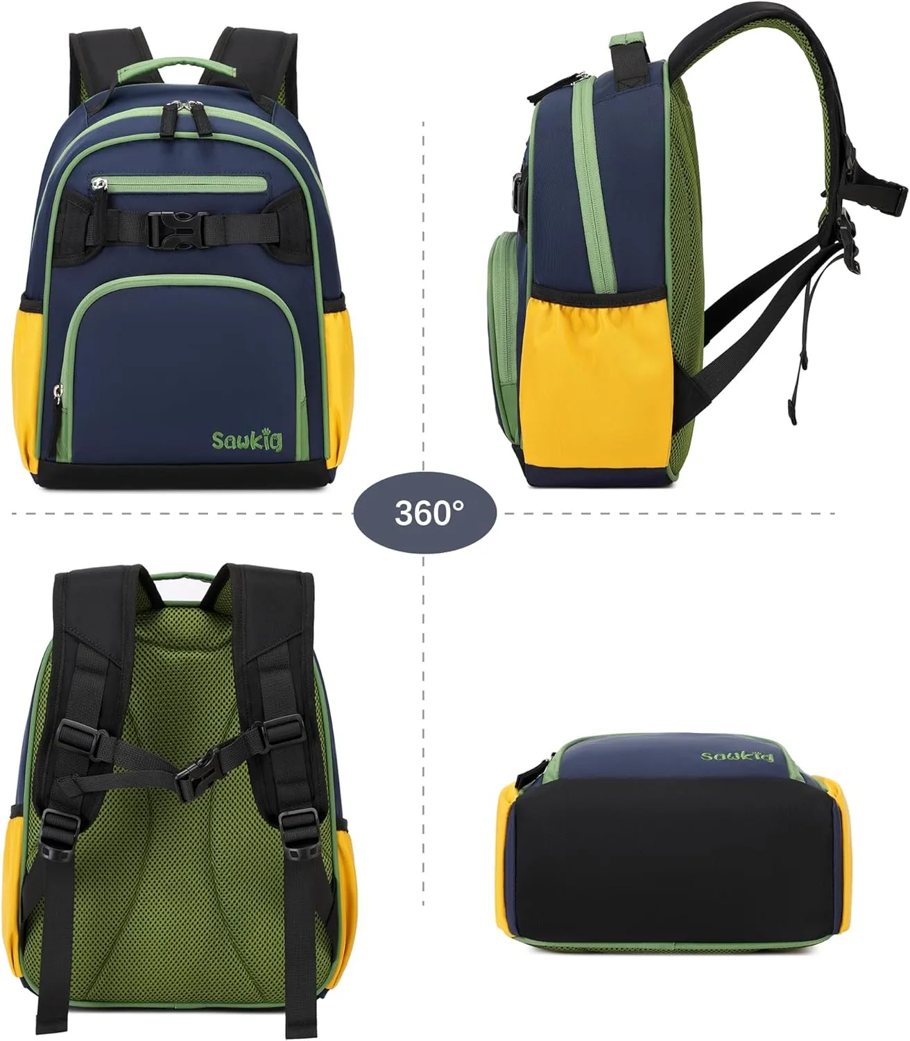 Kids Backpack for Boys Lightweight Bookbag for Elementary School Kid 6-10 (Indigo)