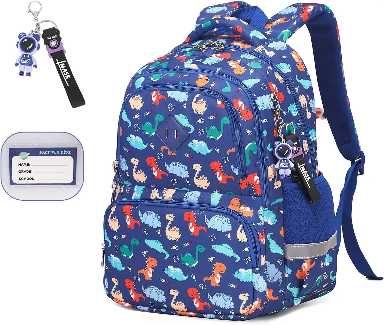 Kids Backpacks for Boys, Blue Dinosaur Elementary School Backpack, Lightweight Water Resistant Kindergarten Bookbag