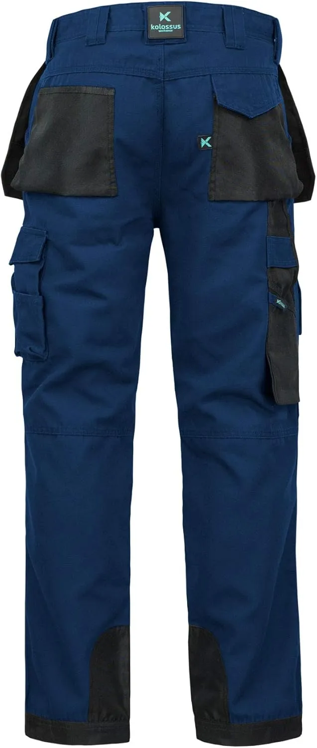 Kolossus Mens Strength Utility Cargo Work Pant - 10 Pockets and PE Reinforced Knees Tactical Pants