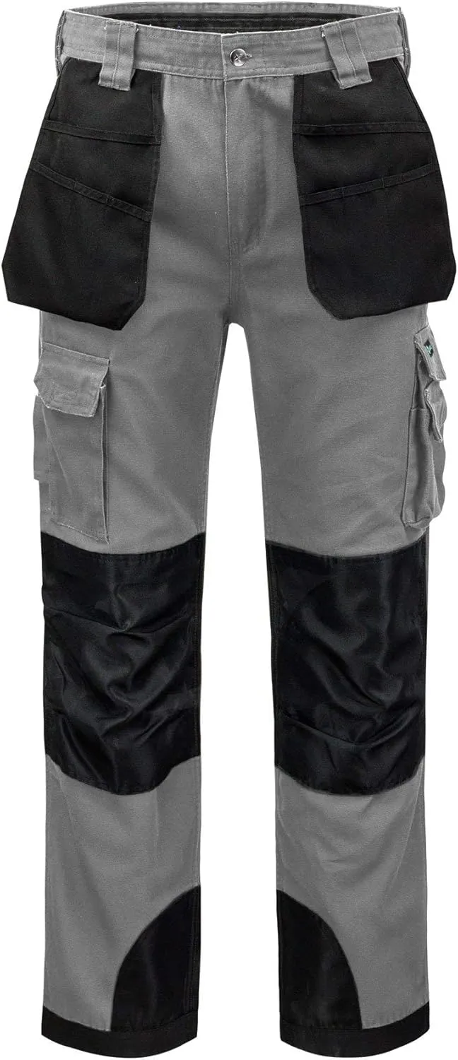 Kolossus Mens Strength Utility Cargo Work Pant - 10 Pockets and PE Reinforced Knees Tactical Pants