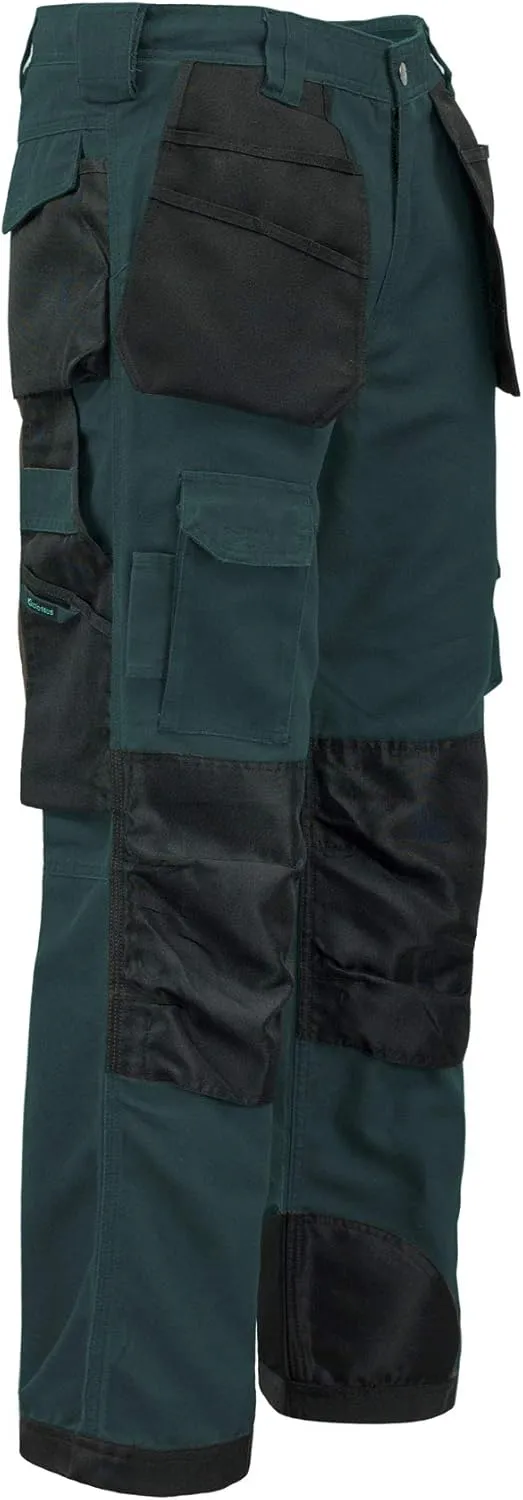 Kolossus Mens Strength Utility Cargo Work Pant - 12 Pockets and PE Reinforced Knees Tactical Pants