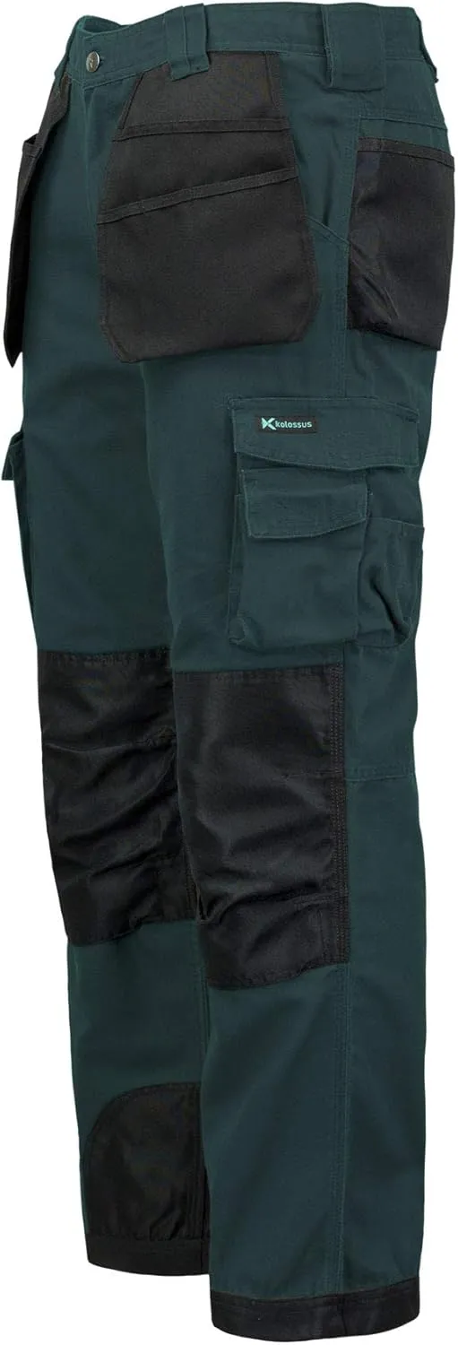 Kolossus Mens Strength Utility Cargo Work Pant - 12 Pockets and PE Reinforced Knees Tactical Pants