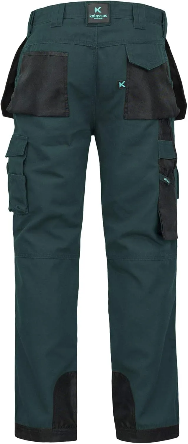 Kolossus Mens Strength Utility Cargo Work Pant - 12 Pockets and PE Reinforced Knees Tactical Pants