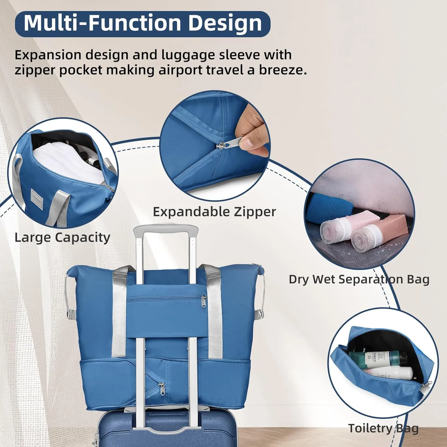 LARVENDER 3-Piece Carry On Luggage for Women,Hard Shell Suitcase 20Inch Carry On Luggage 22x14x9 Airline Approved, Spinner Wheel and TSA LockNavy 20Inch/DB/TB