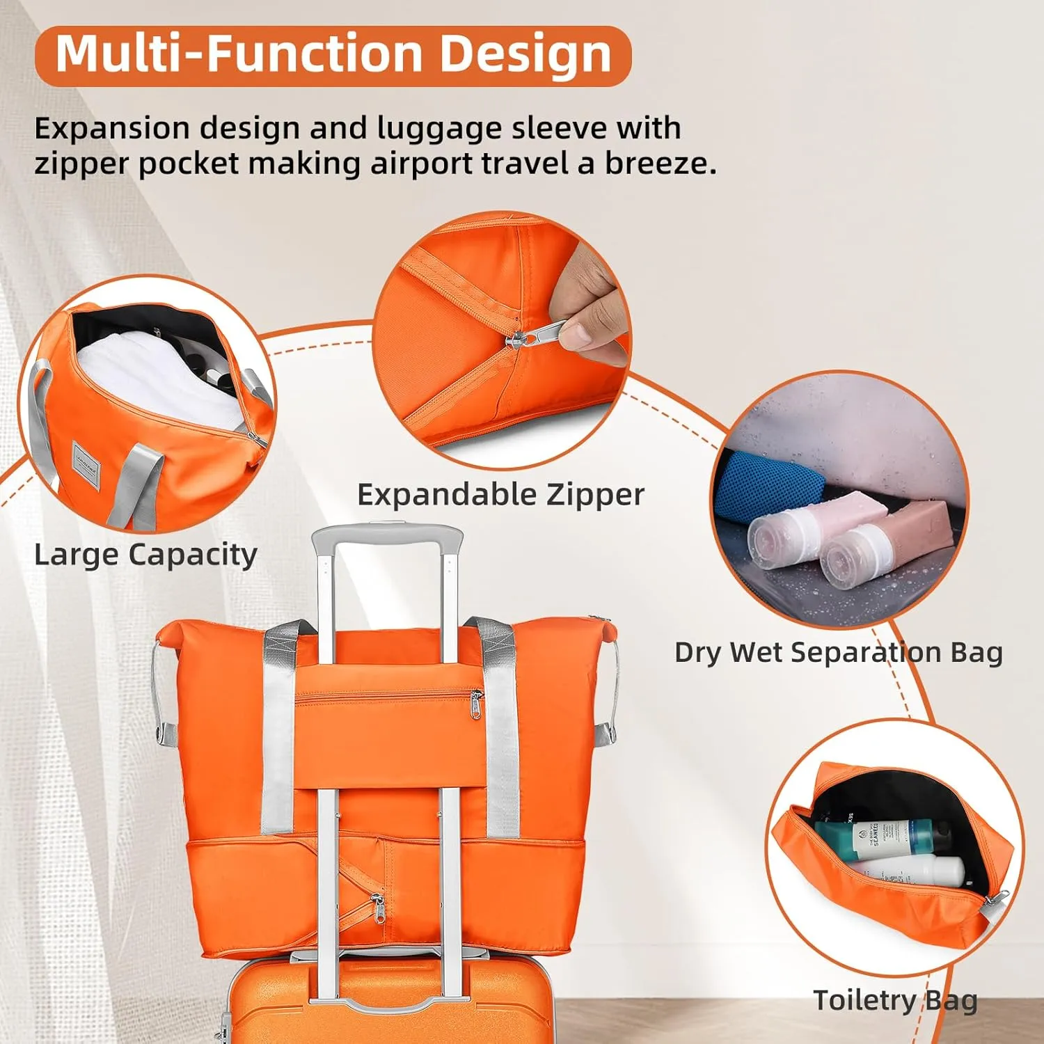 LARVENDER 3-Piece Carry On Luggage for Women,Hard Shell Suitcase 20Inch Carry On Luggage 22x14x9 Airline Approved, Spinner Wheel and TSA LockTangelo 20Inch/DB/TB