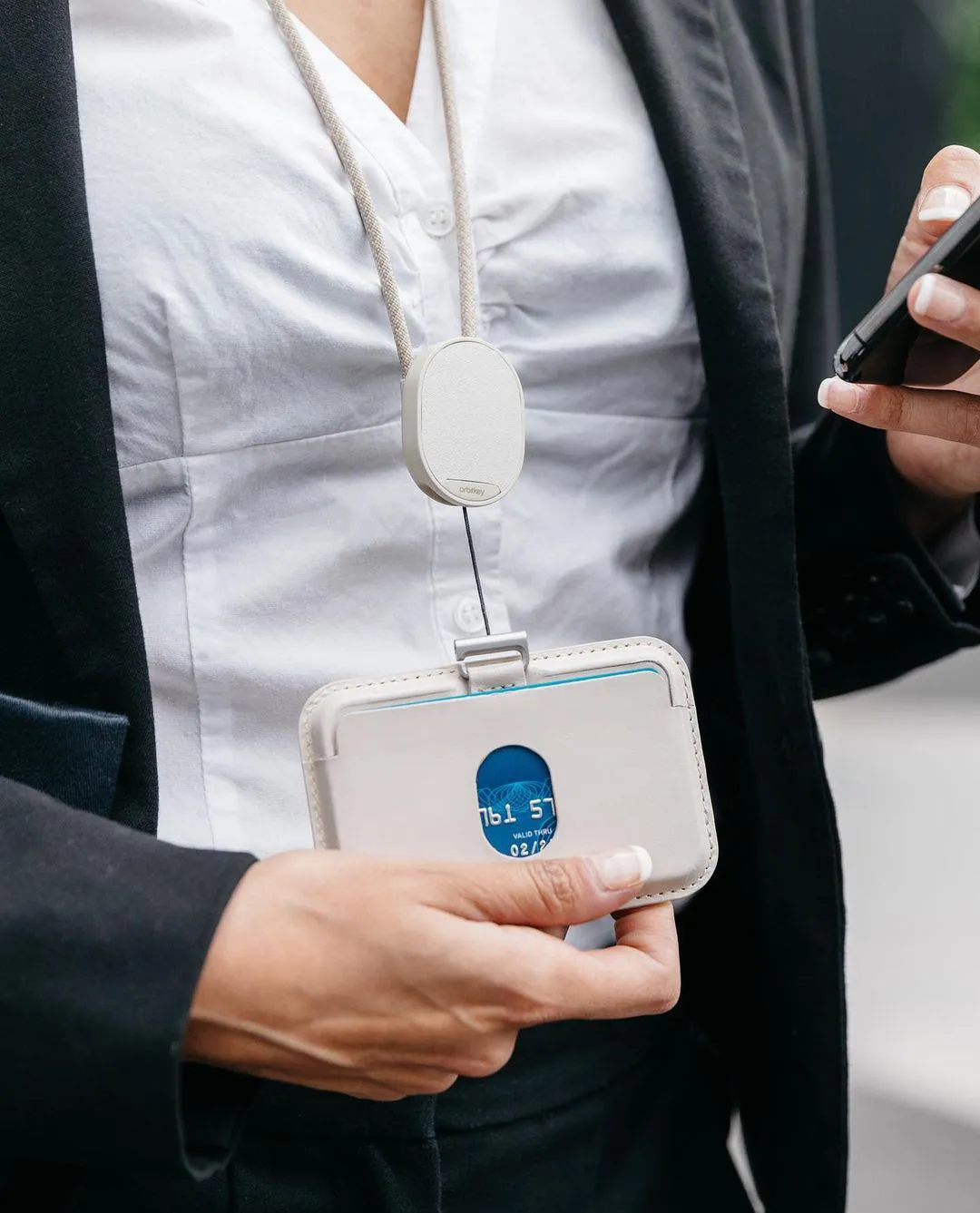 Orbitkey ID Card Holder Pro Stone With Lanyard