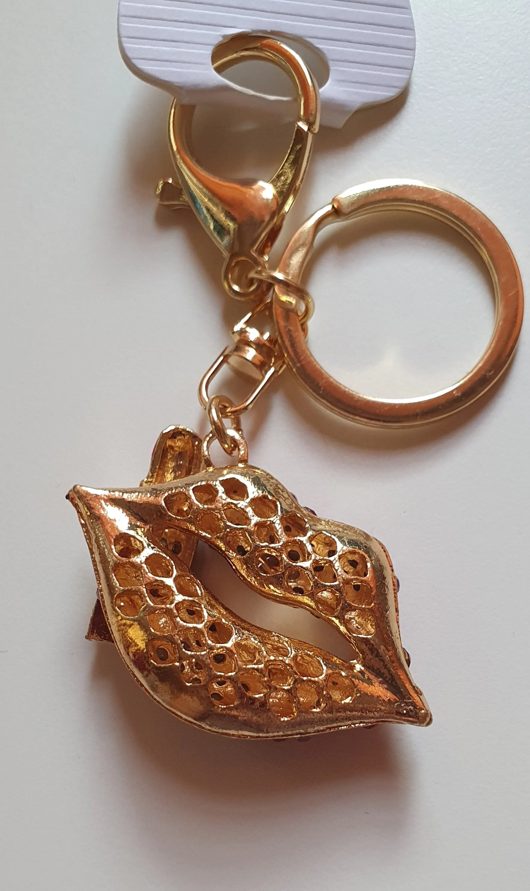 Rhinestone Lips & Lipstick Bag Charm & Key Chain