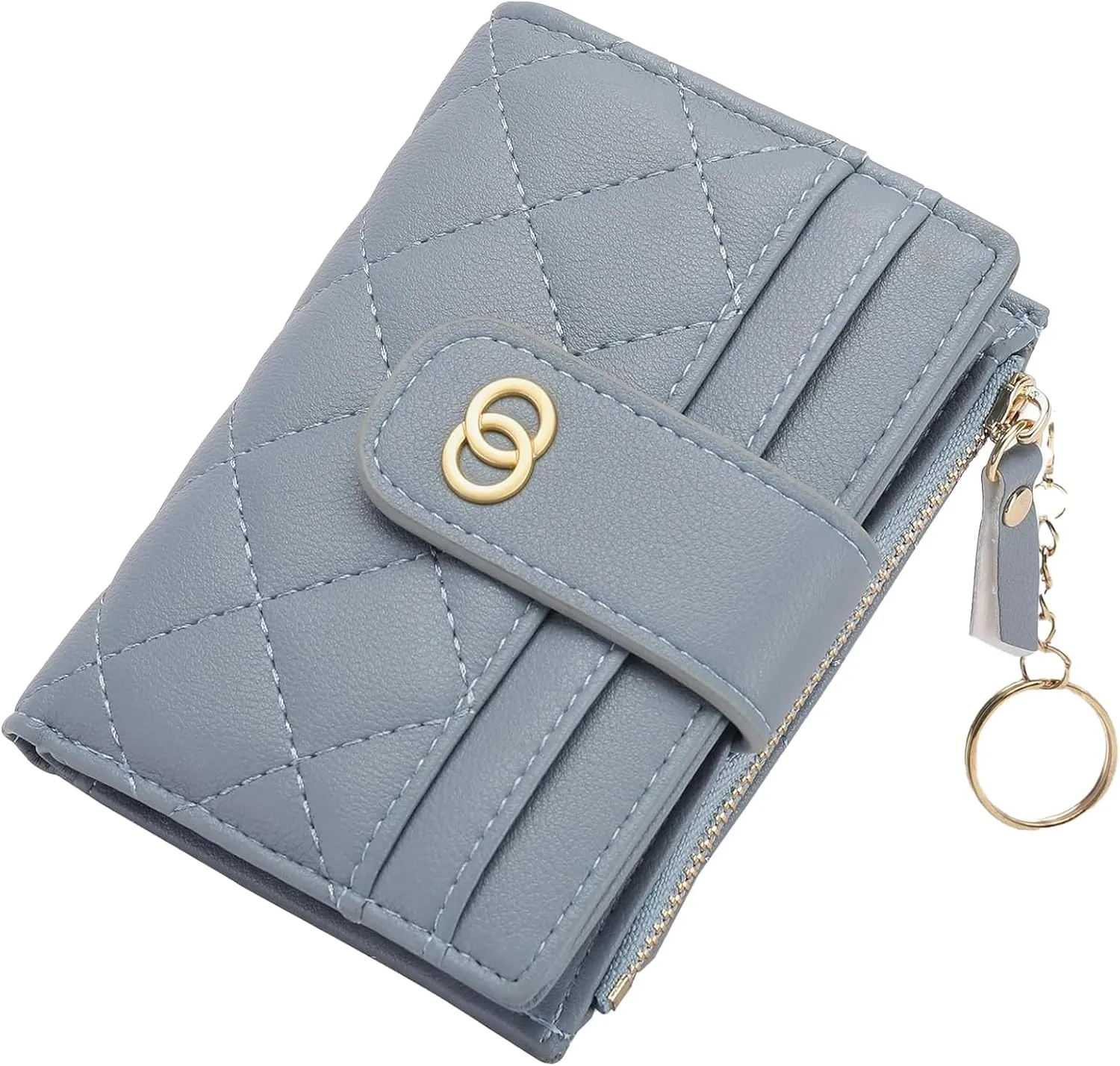 Small Wallet for Women Leather Card Holder Bifold Compact Wallets Purse With Zipper Coin Pocket