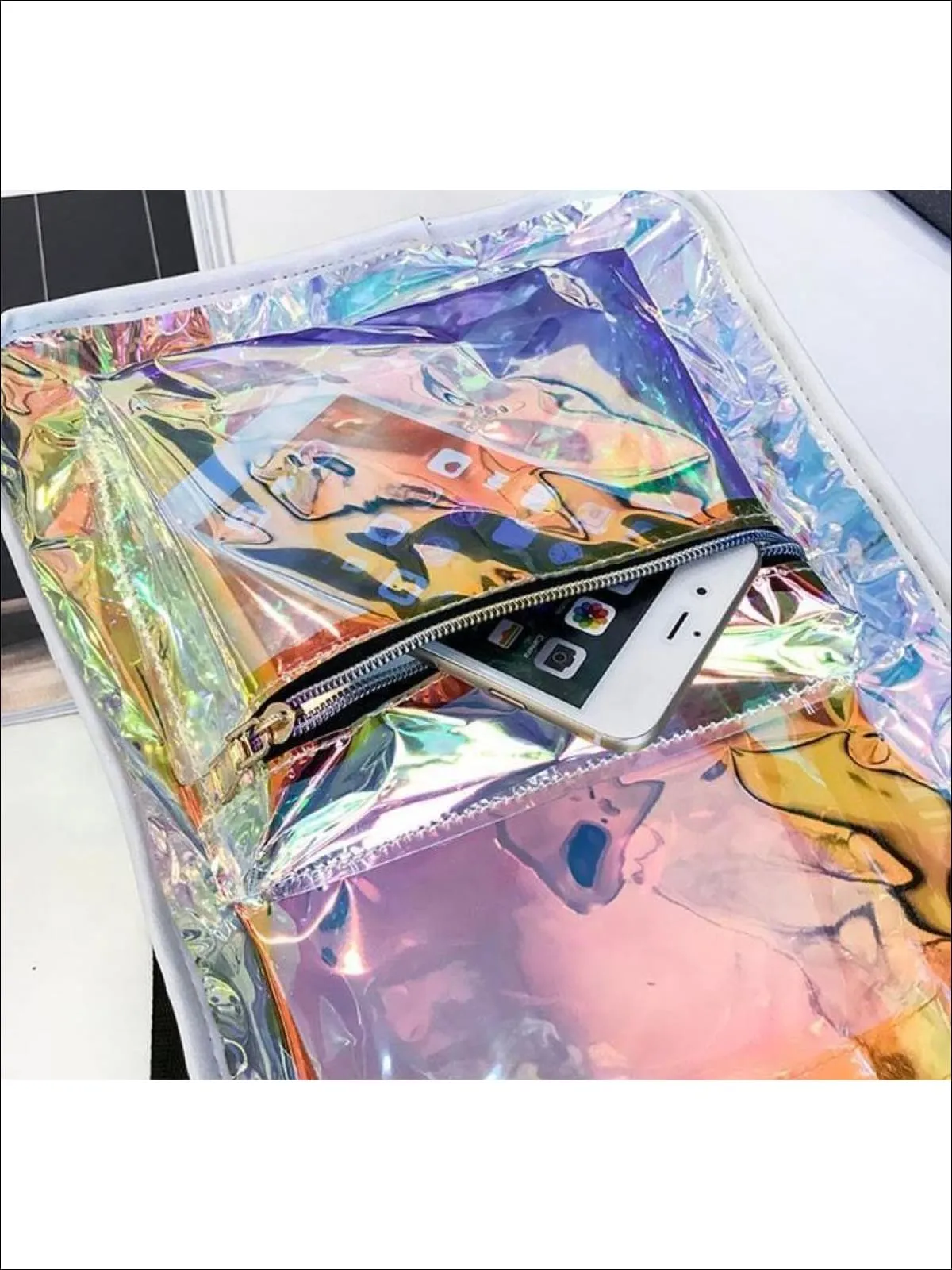 So Retro Transparent Holographic Backpack