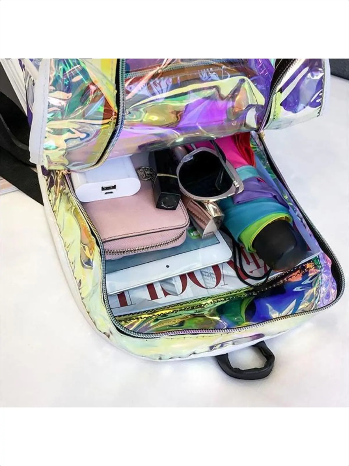 So Retro Transparent Holographic Backpack