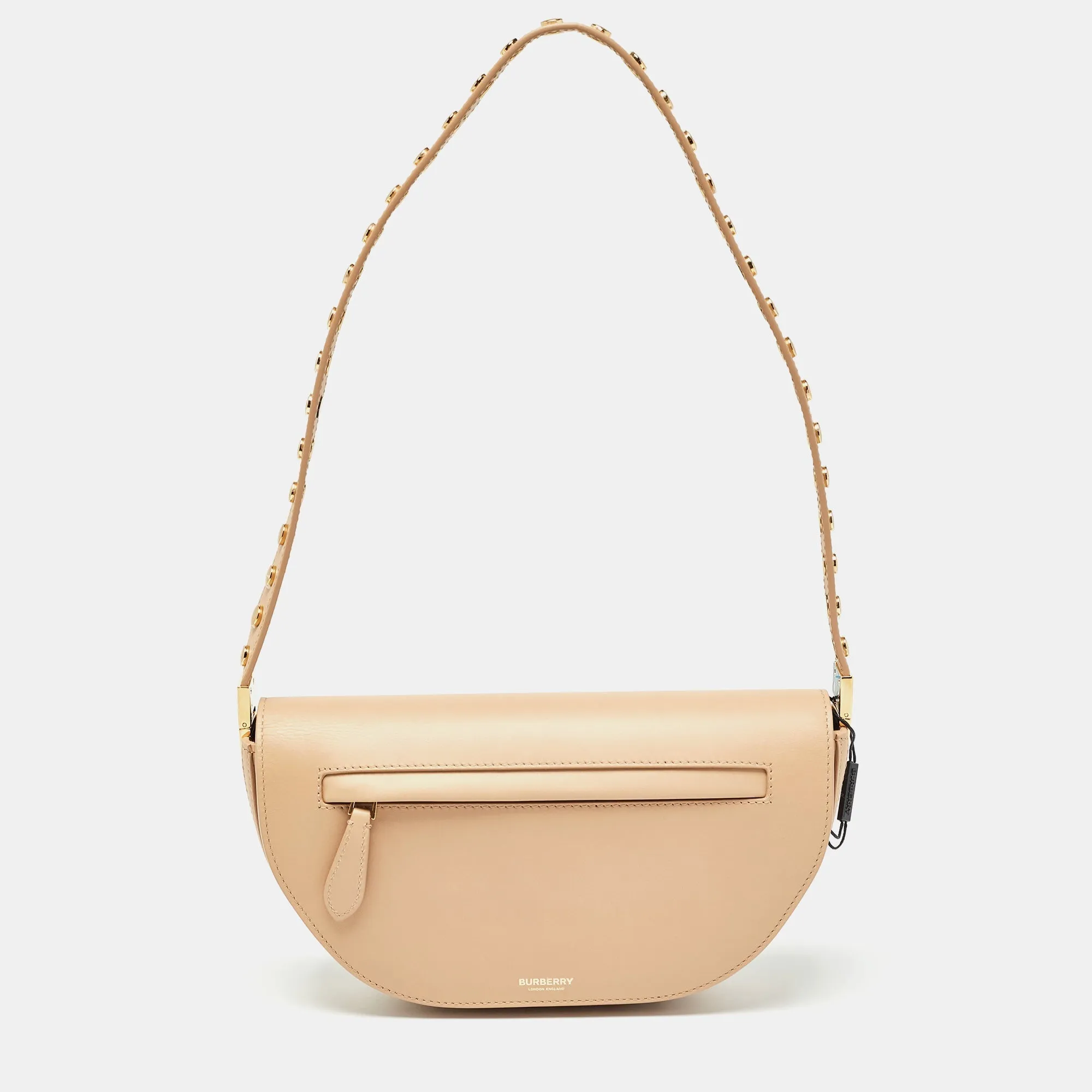 Trendy Inspired Burberry Beige Leather Small Studded Olympia Bag
