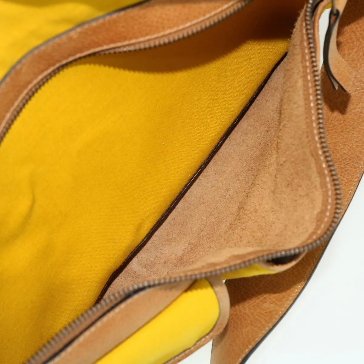 Trendy Inspired Burberry Shoulder Bag Canvas Leather Yellow Auth Bs7538